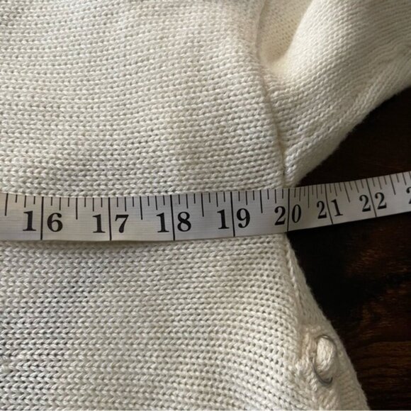 Minnie Rose cotton cashmere blend open front long sleeve cardigan ivory XS/S - Picture 11 of 13